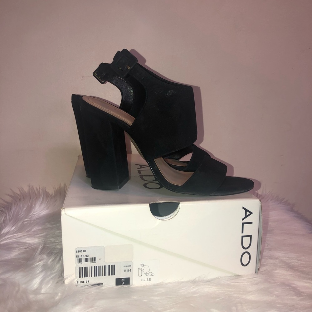 ALDO Elise Chunky Black Heels